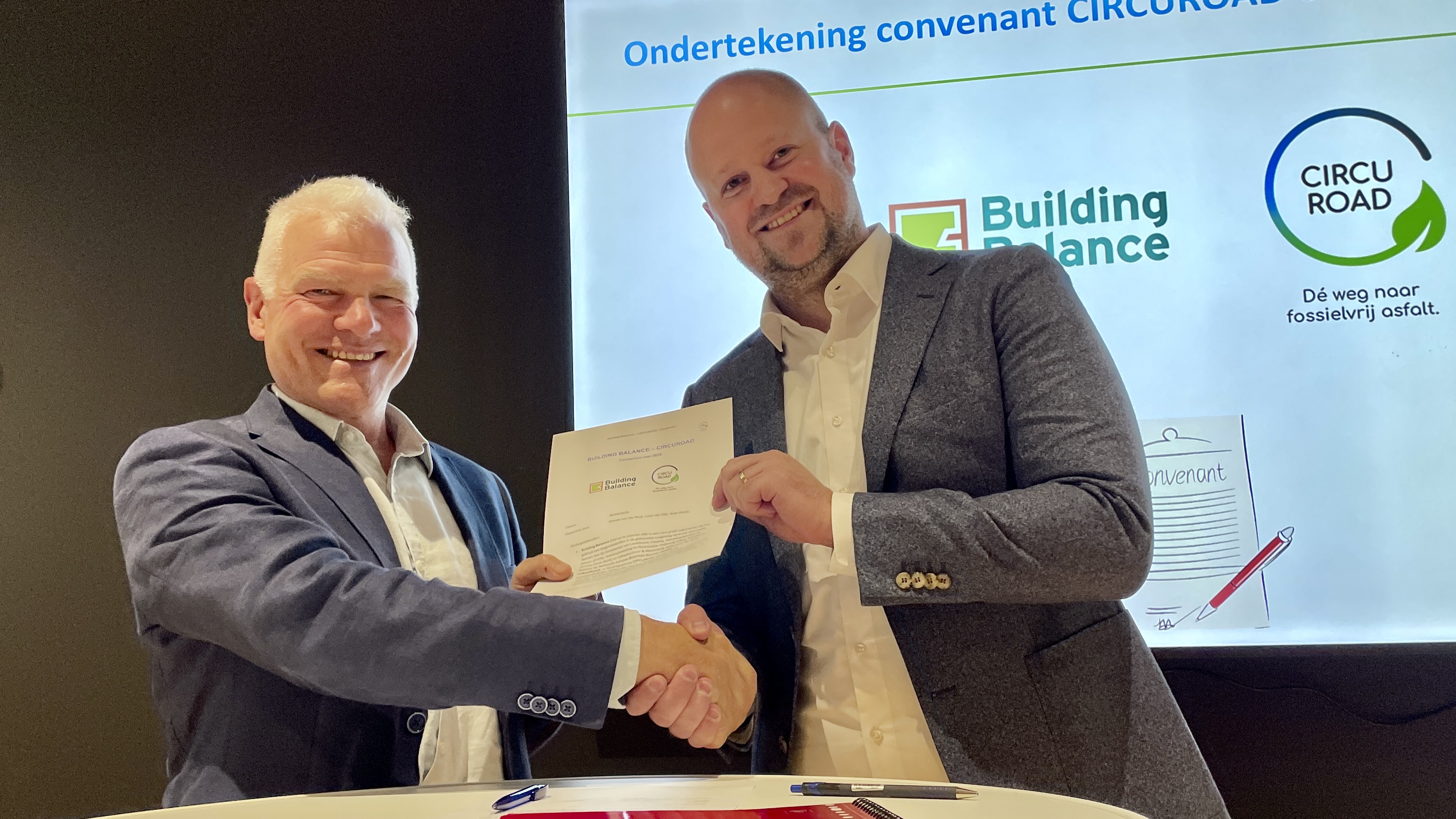 Building Balance en CIRCUROAD tekenen convenant voor samenwerking op weg naar fossielvrij asfalt