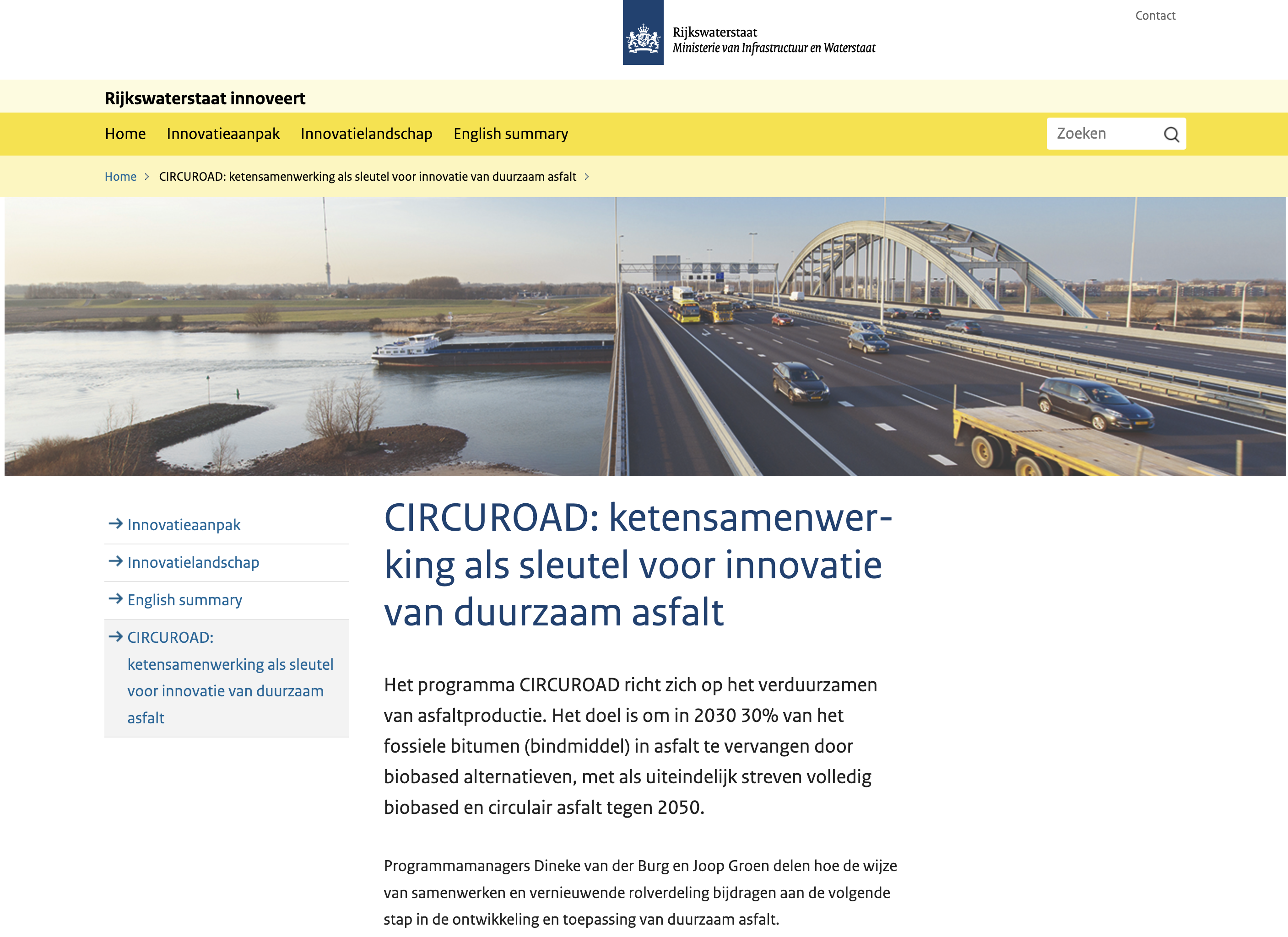 CIRCUROAD: ketensamenwerking als sleutel voor innovatie van duurzaam asfalt